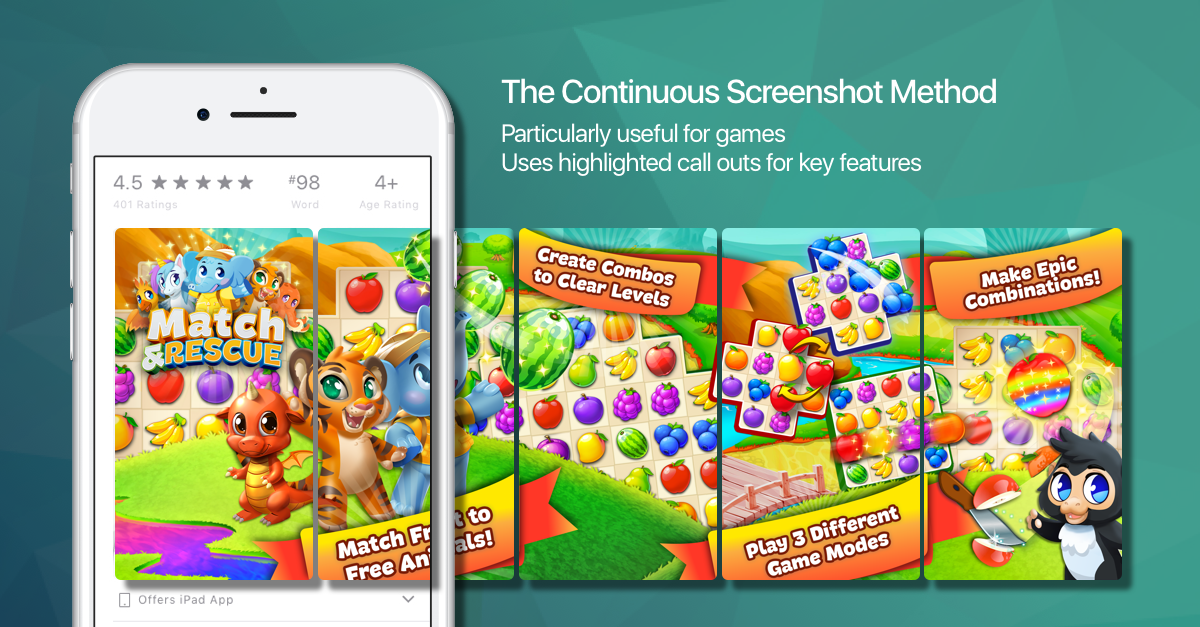 The Continuous Screenshot Design Method | How to optimize your screenshots for the new iOS 11 App Store | The ASO Project